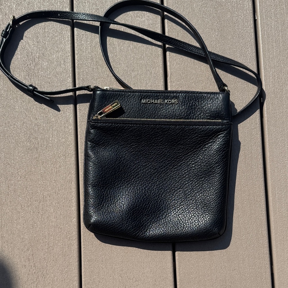 Michael Kors Pebbled Black Leather Crossbody